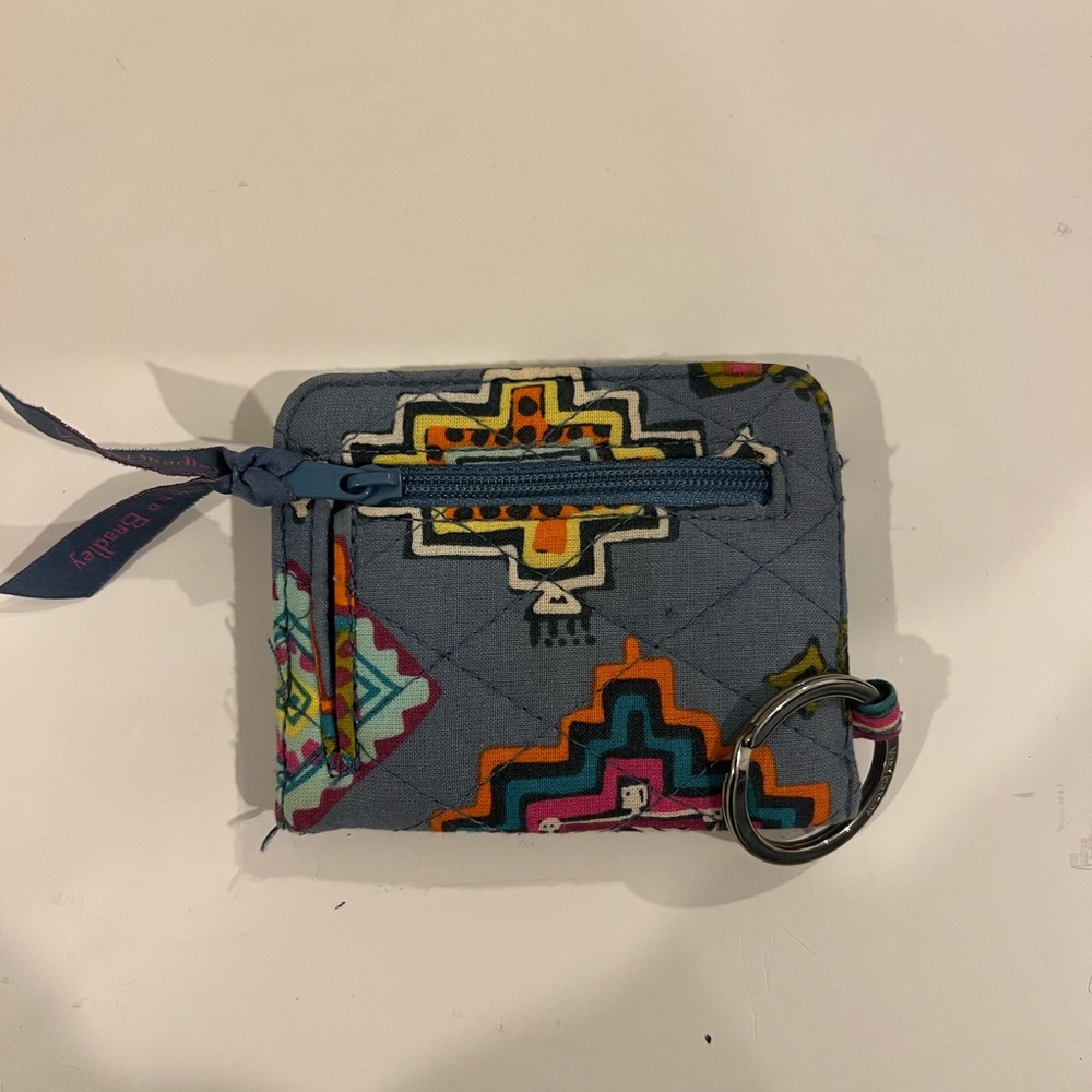 Vera Bradley grey Aztec keychain wallet